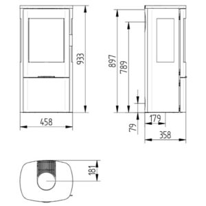 KAMINOFEN JYDEPEJSEN SENZA SEITENGLAS 5 KW