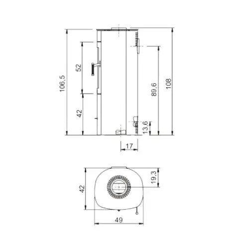 KAMINOFEN MAX BLANK TURIN S STEEL 5 KW – Bild 3