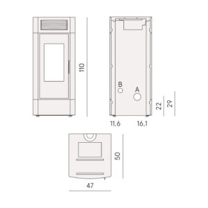 PELLETOFEN CADEL CRISTAL 9 AIR 8,5 KW