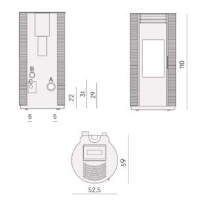 PELLETOFEN CADEL SPIN PLUS 9 AIRTECH PS 8,5 KW